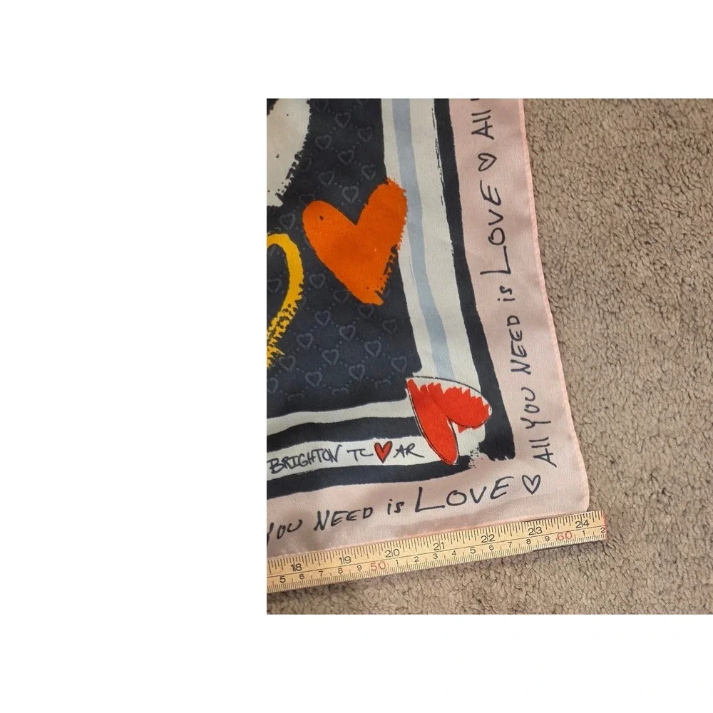 Brighton Color of Love Heart Scarf Pink Navy Multi Square Polyester‎ Tom Clancy